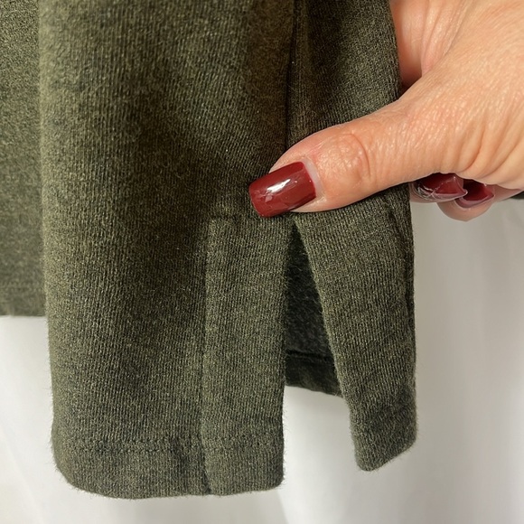 Talbots popover high neck long sleeve casual top Sz SP Army Green - Picture 7 of 9